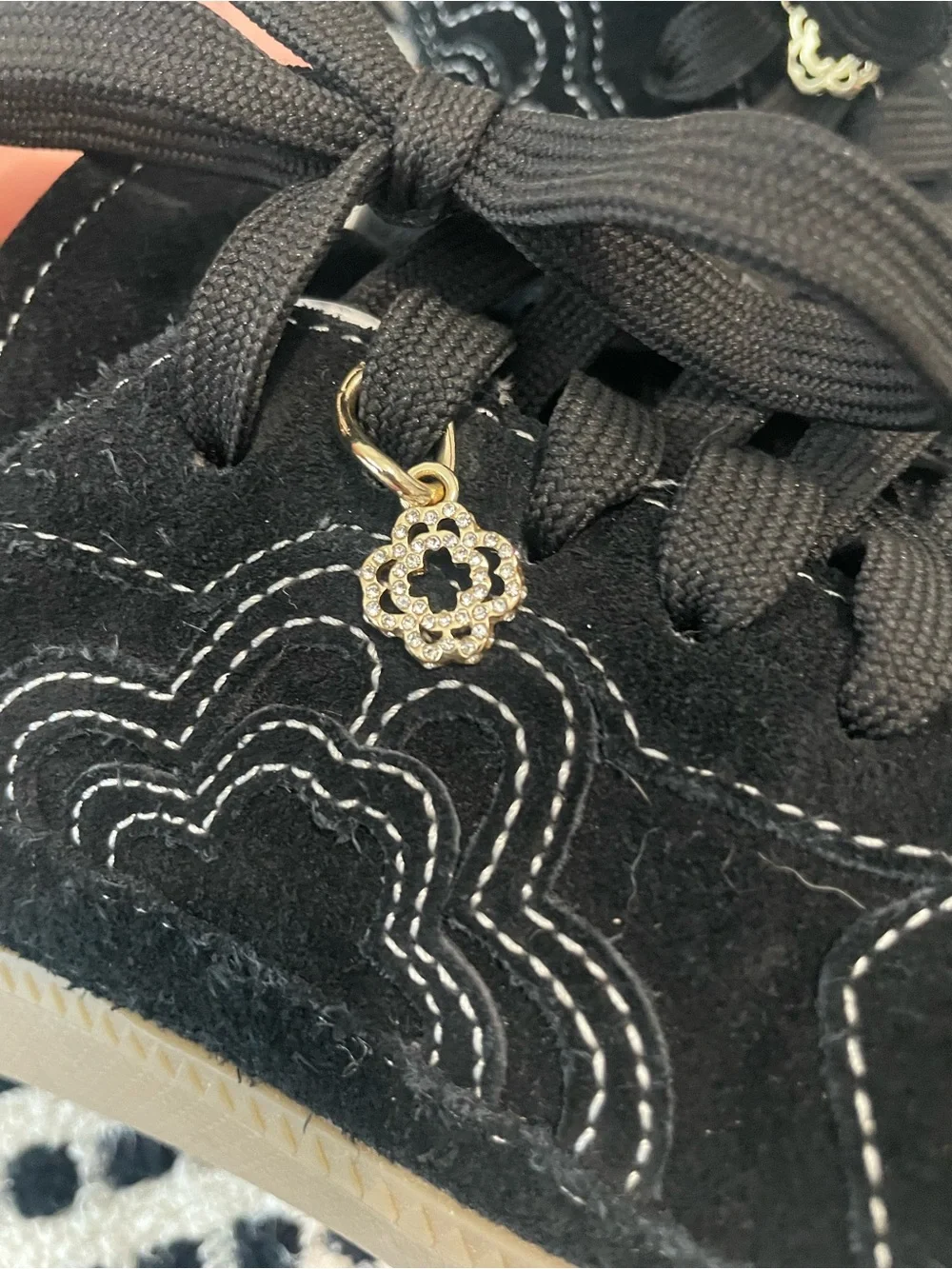 38 Maje Black Suede Lace-Up Sneakers with White Trim